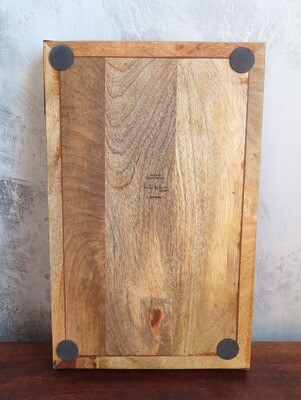 Found Wood Table Tray with Gold Accents