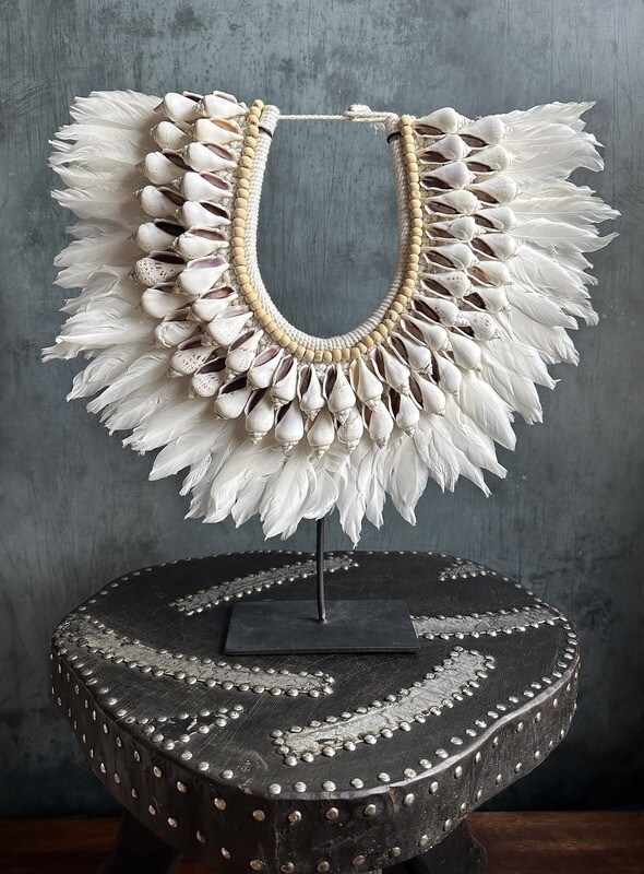 White Beaded Necklace Decor