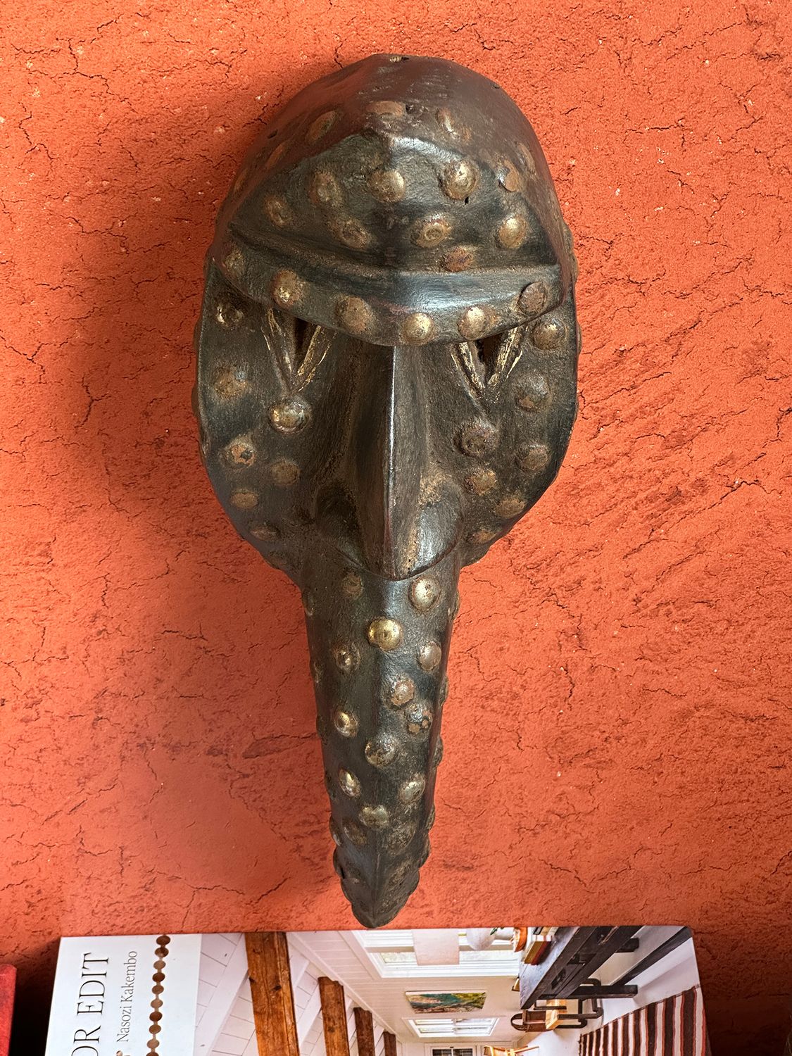 Liberian Bird Mask with Metal Studs