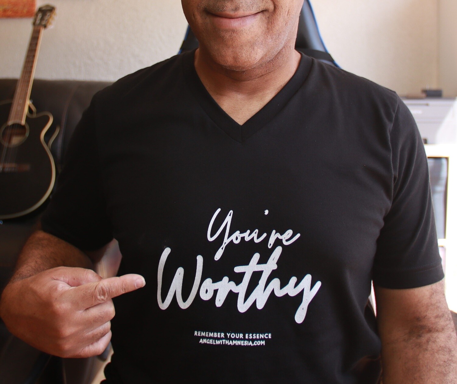 You are Worthy Unisex Positive V-Neck T-Shirt