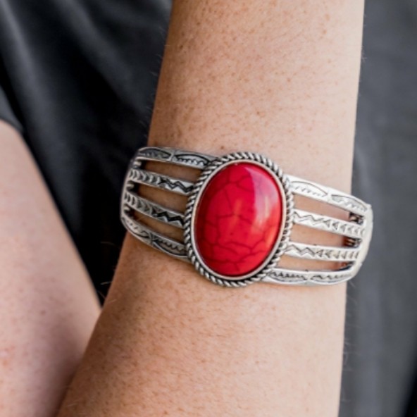 Desert Glymphs Red Bracelet -A
