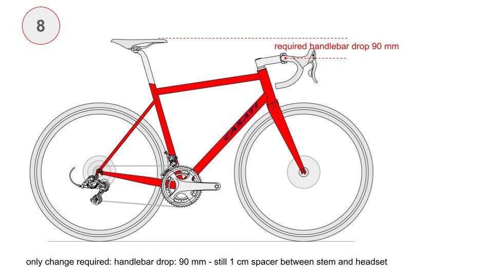 custom size: stack / head tube length