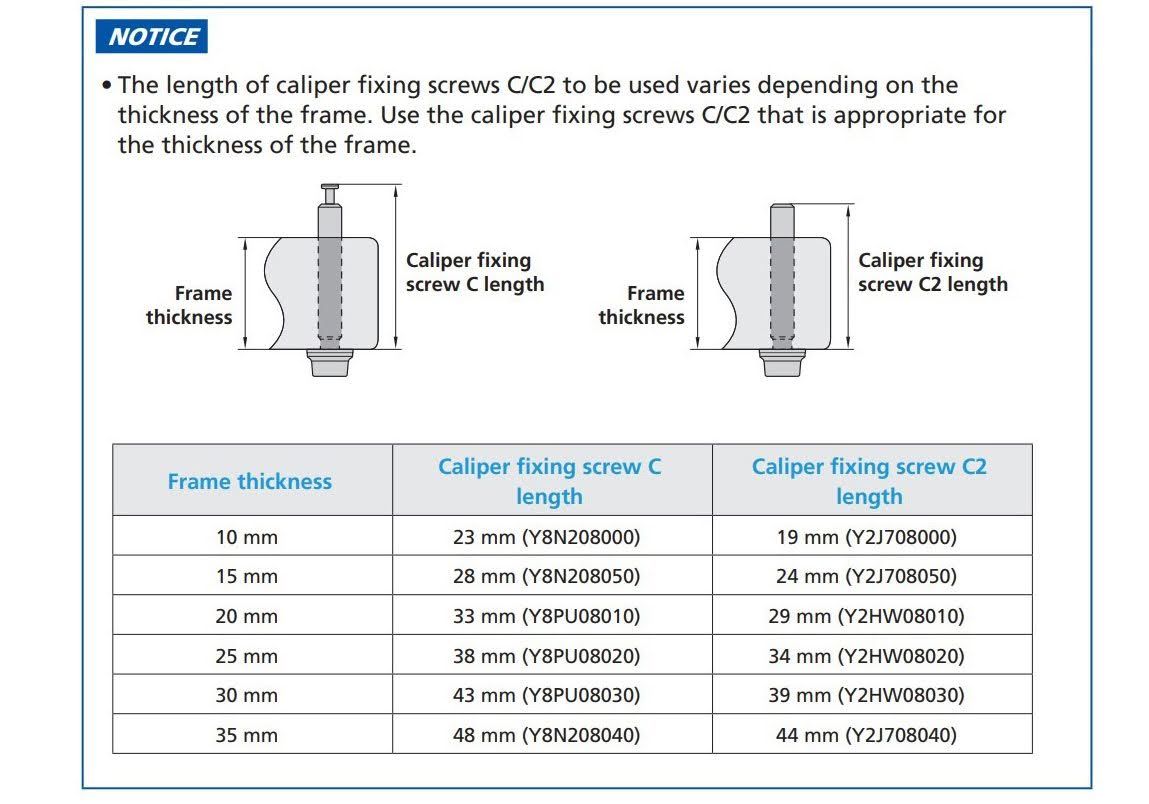 Shimano brake bolts