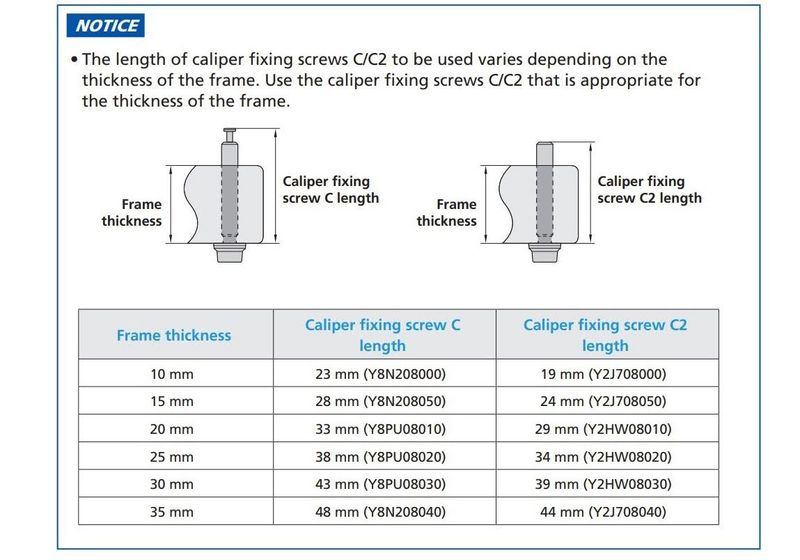 Shimano brake bolts