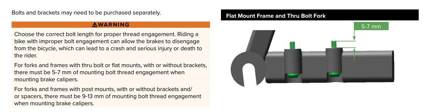 Sram mounting bolts for disc brakes
