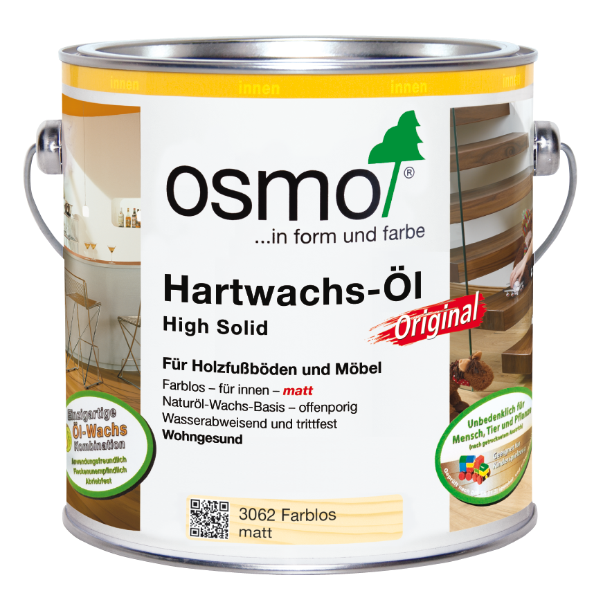 OSMO Hartwachs-Öl 3062 Farblos Matt, 2,5 L