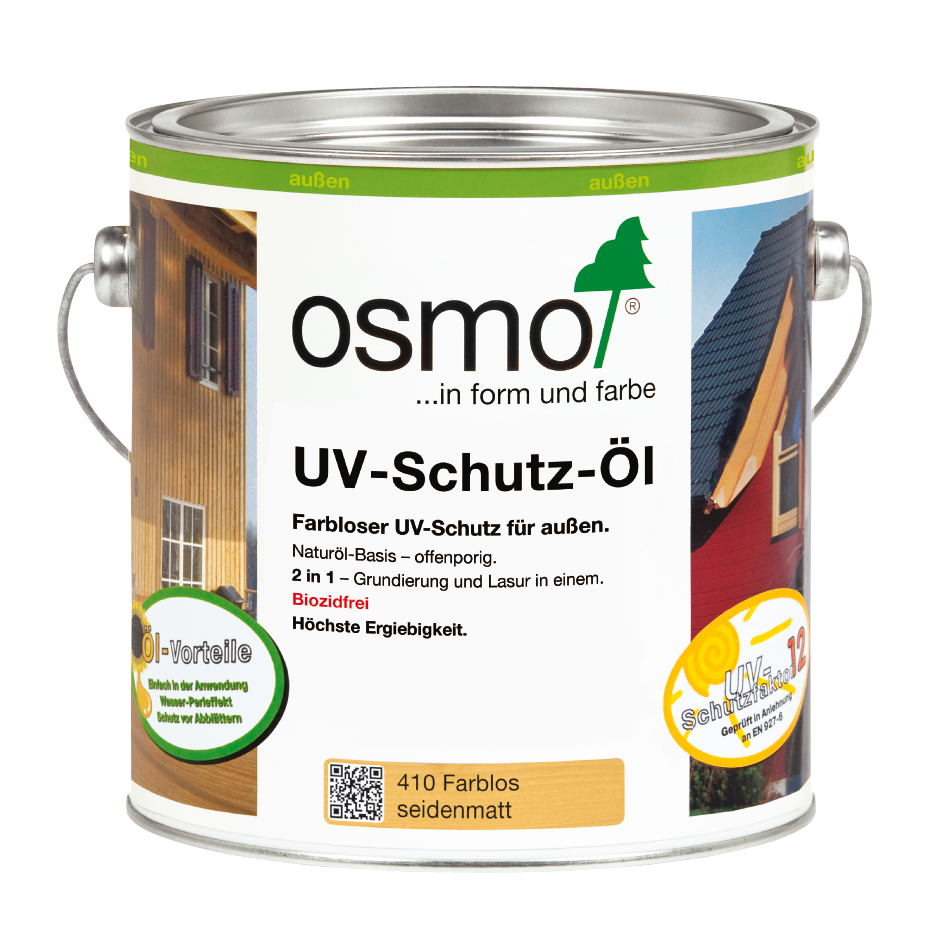 OSMO UV-Schutz-Öl 410 Farblos Seidenmatt ohne Filmschutz, 2,5 L