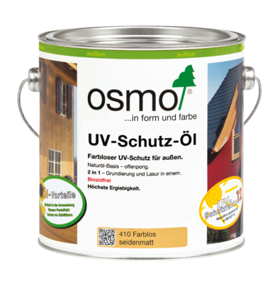 OSMO UV-Schutz-Öl 410 Farblos Seidenmatt ohne Filmschutz, 2,5 L OSMO UV-Schutz-Öl 410 Farblos Seidenmatt ohne Filmschutz, 2,5 L