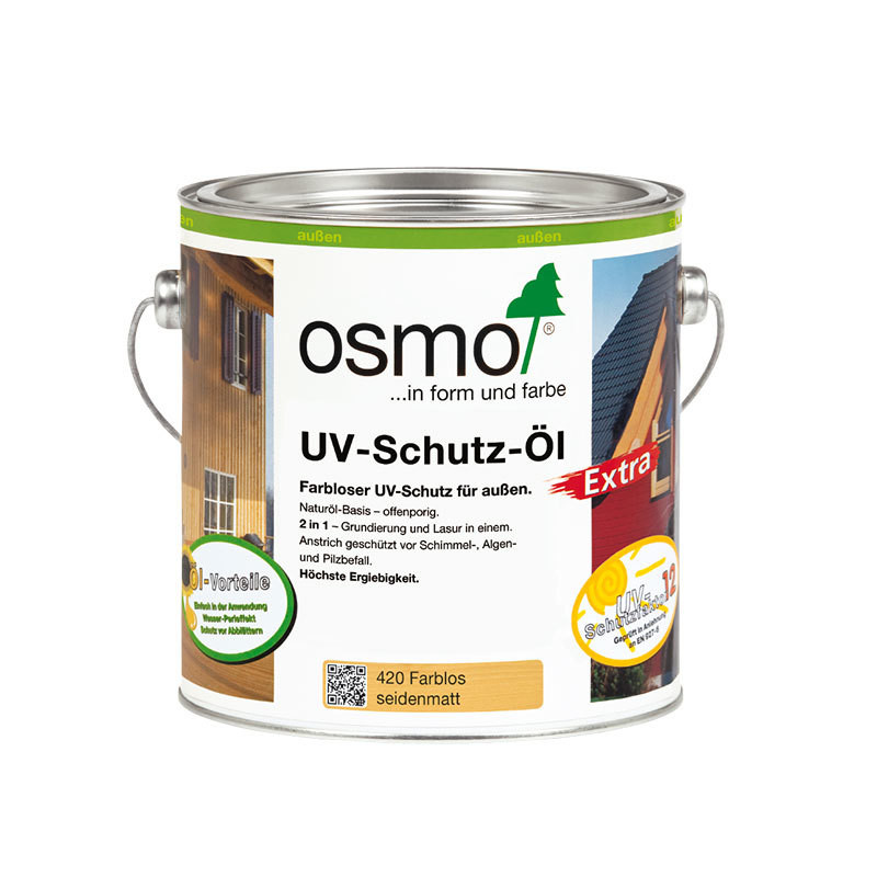 OSMO UV-Schutz-Öl EXTRA 420 Farblos Seidenmatt mit Filmschutz, 2,5 L