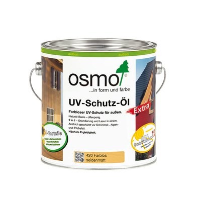 OSMO UV-Schutz-Öl EXTRA 420 Farblos Seidenmatt mit Filmschutz, 2,5 L OSMO UV-Schutz-Öl EXTRA 420 Farblos Seidenmatt mit Filmschutz, 2,5 L