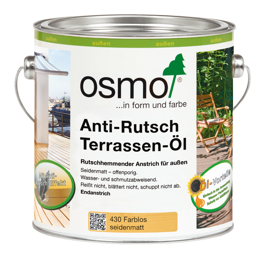 OSMO Terrassen-Öl 430 Anti-Rutsch Farblos, 2,5 L
