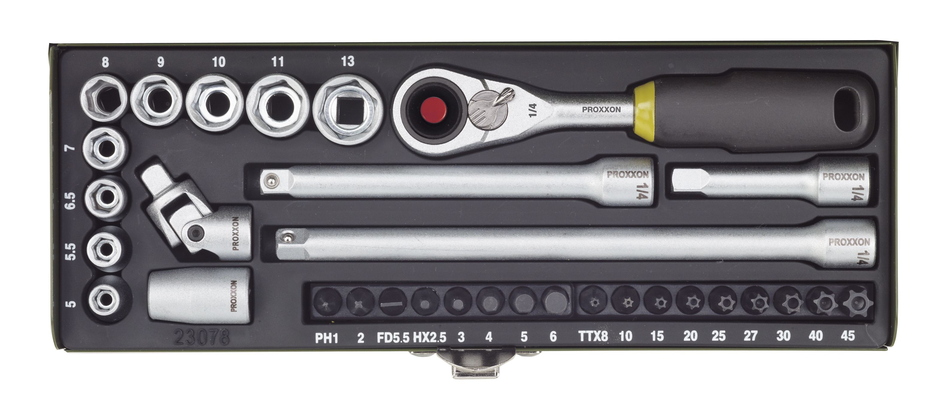Feinmechaniker-Steckschlüssel-u. Schraubersatz 1/4'', 32-tlg. 213520010