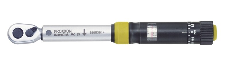 Drehmomentschlüssel f. 3-15 Nm
MicroClick MC 15, 6-kant 1/4'' Drehmomentschlüssel f. 3-15 Nm
MicroClick MC 15, 6-kant 1/4''