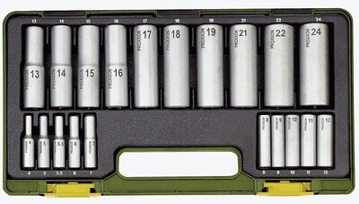 Tiefbett-Steckschlüsselsatz, 1/4'' + 1/2'', 20-tlg. 23292 Tiefbett-Steckschlüsselsatz, 1/4'' + 1/2'', 20-tlg. 23292