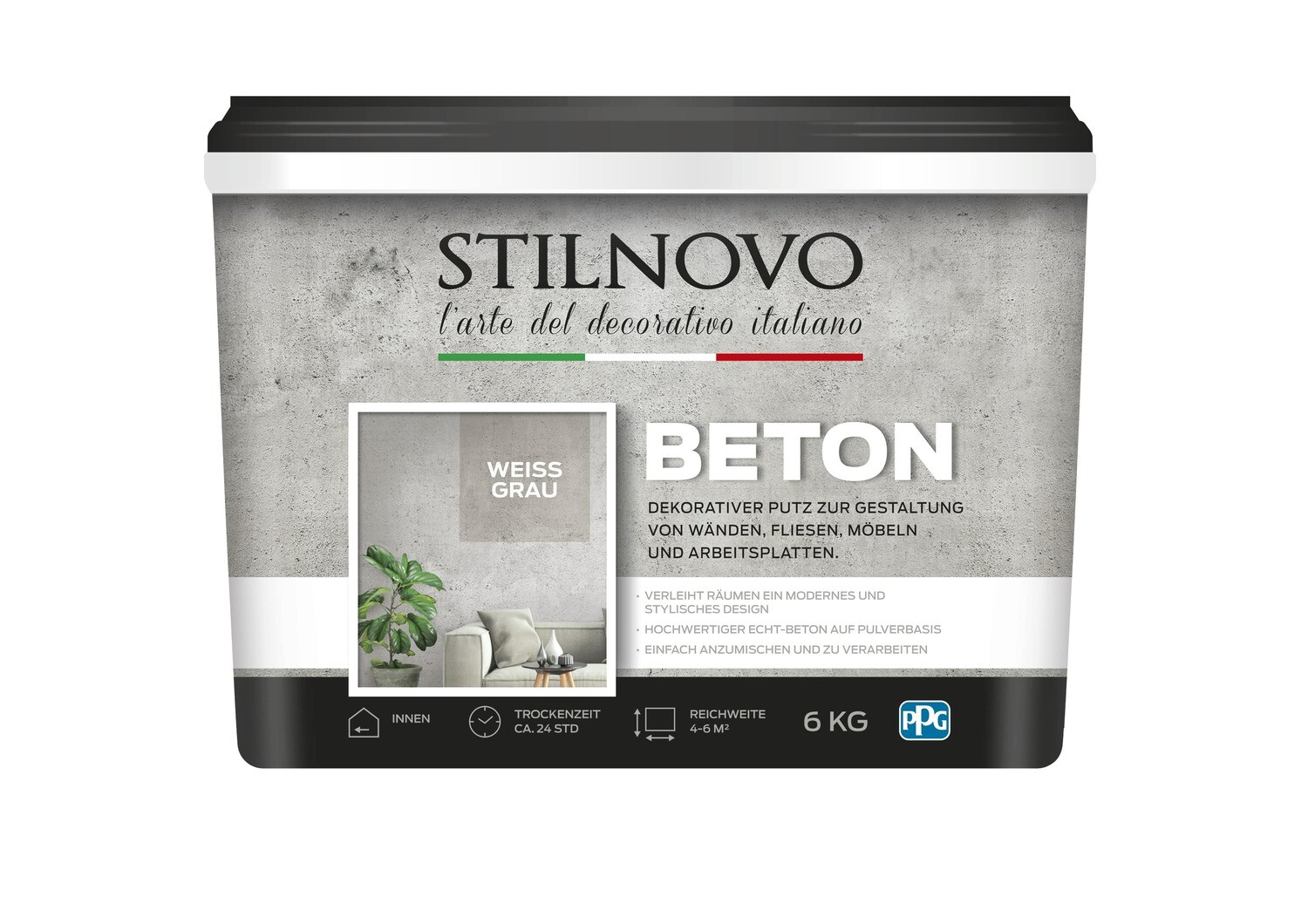 Stilnovo Betonfarbe Weissgrau