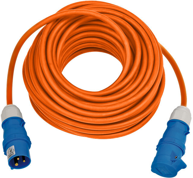 Verl.-Leitung 25m CEE230V/16A - IP44 orange, Stecker&Kupplung
