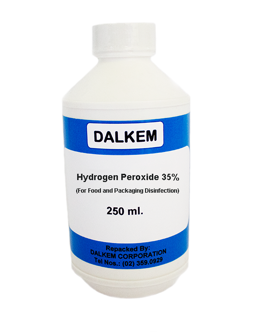 Dalkem Hydrogen Peroxide 35% For Food and Packaging Disinfection, Packaging: 250 mL
