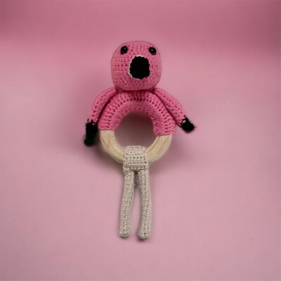 Handmade Teether Flamingo