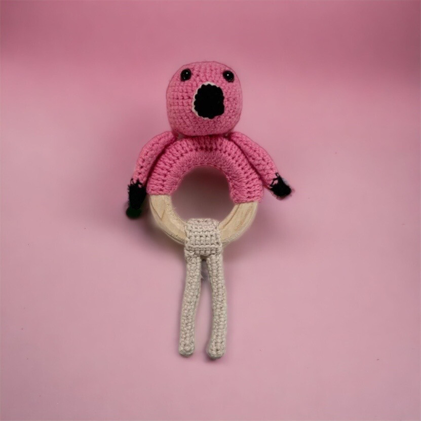 Handmade Teether Flamingo