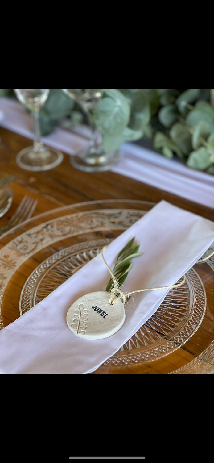 Handmade Clay Place Names