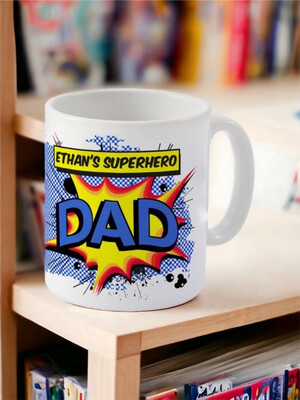 Personalized Superhero Dad Mug