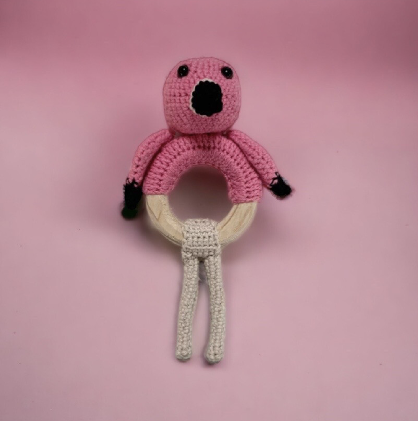 Handmade Teether Flamingo
