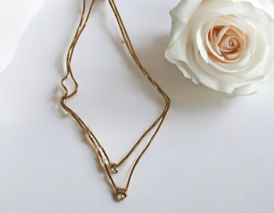 Metallic Heart Embrace Necklace