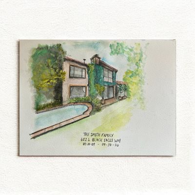 Watercolour house - Personalised