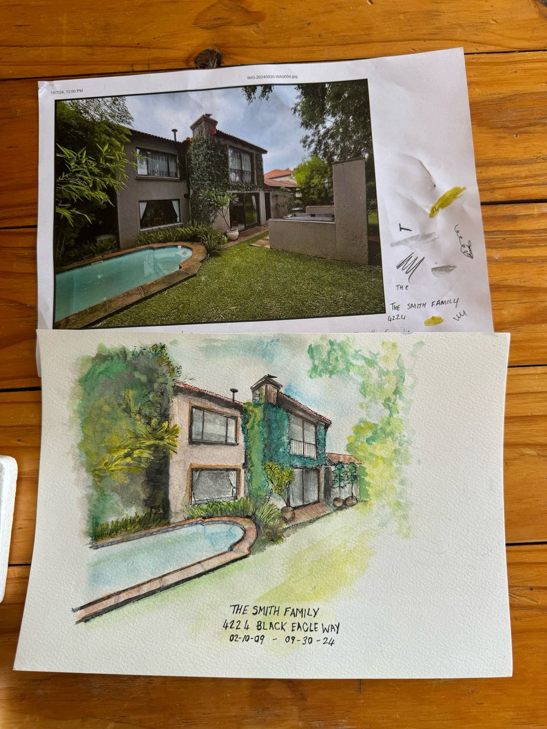 Watercolour house - Personalised