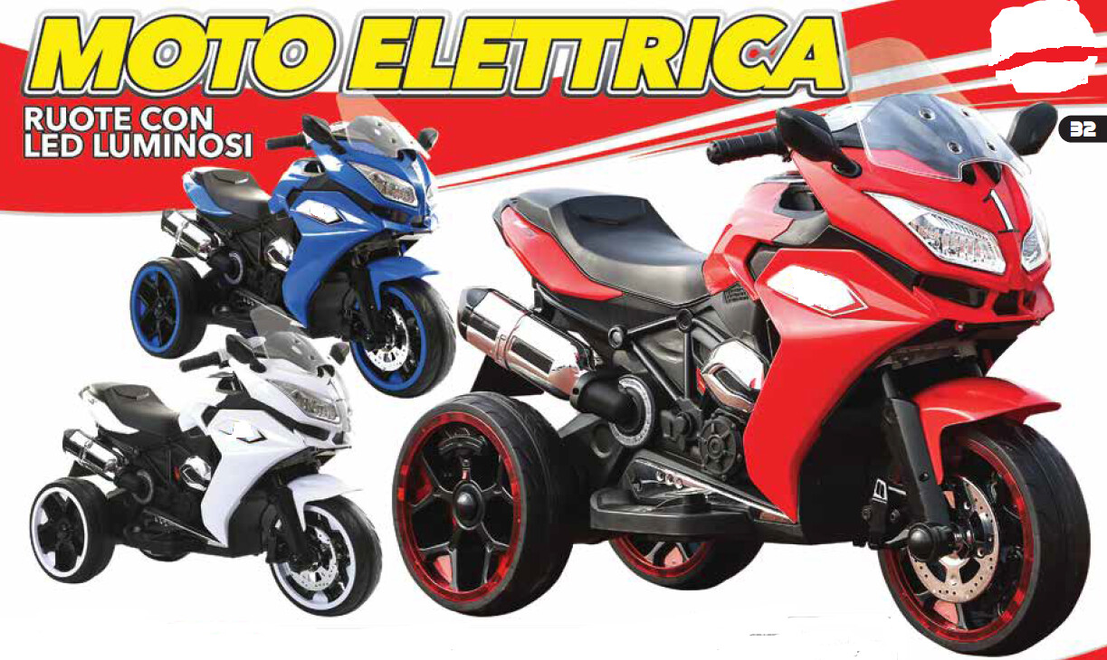 MOTO MOTOCICLETTA ELETTRICA PER BAMBINI MODELLO Super Speed 12v CON RUOTE LUMINOSE