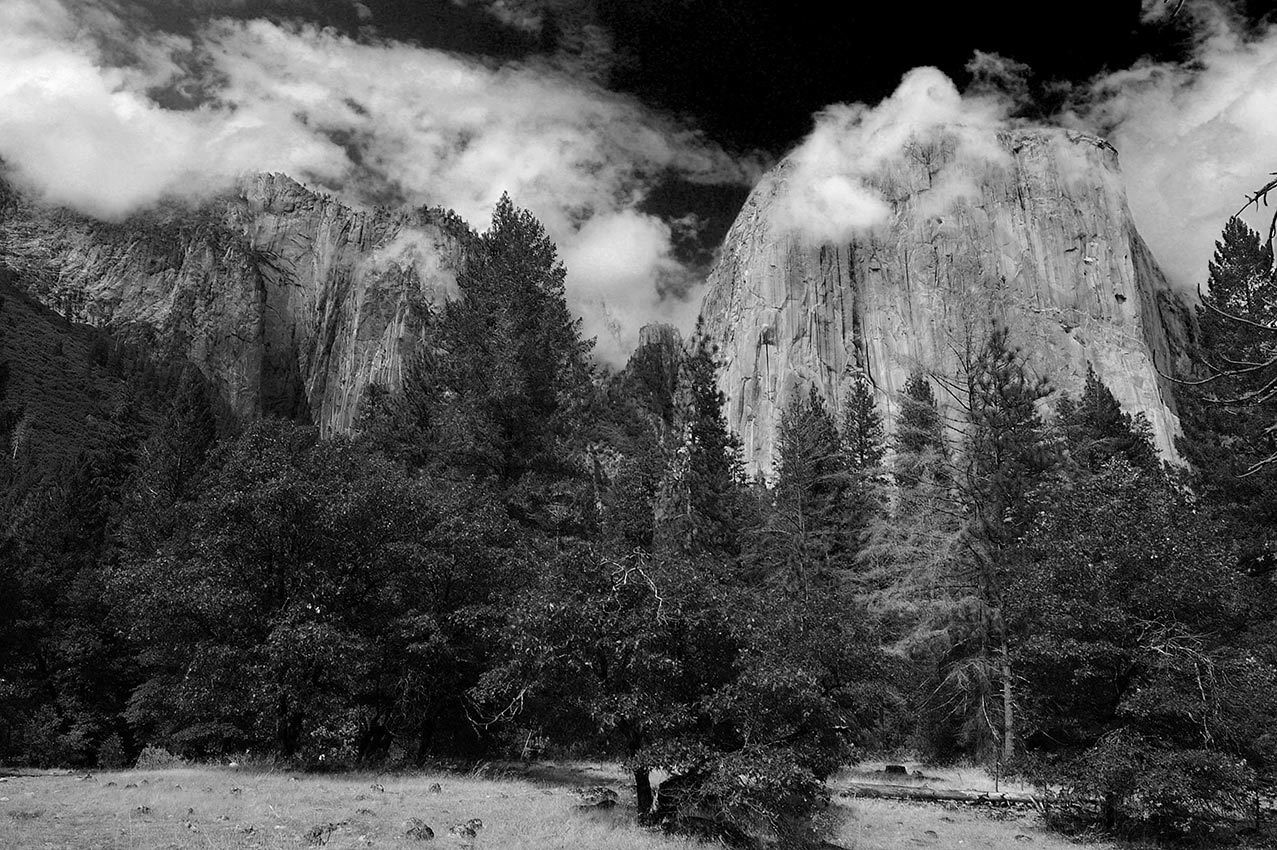 El Capitan in Clouds, Yosemite Valley - California