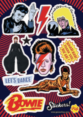 DAVID BOWIE A5 Vinyl Sticker Sheet
