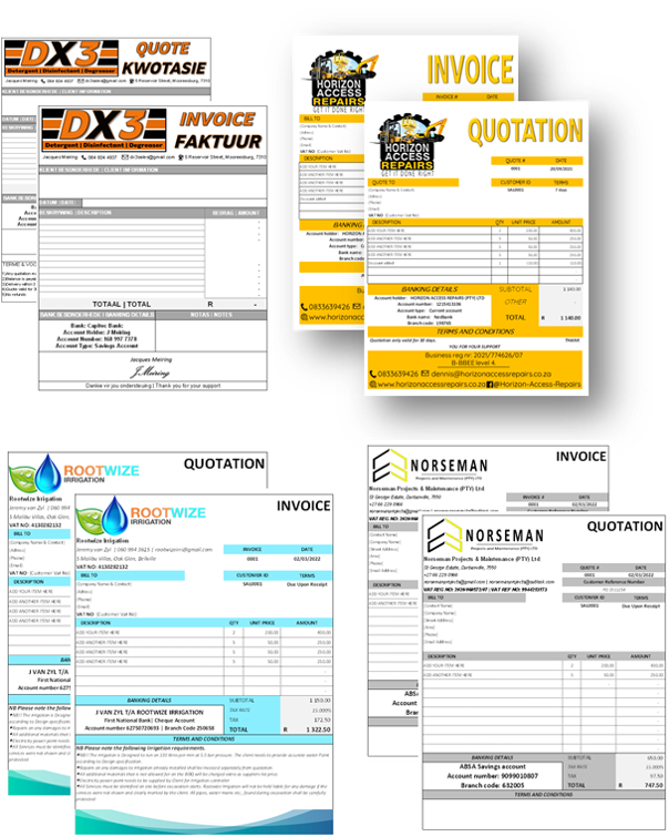 Invoice &amp; Quote Template Combo