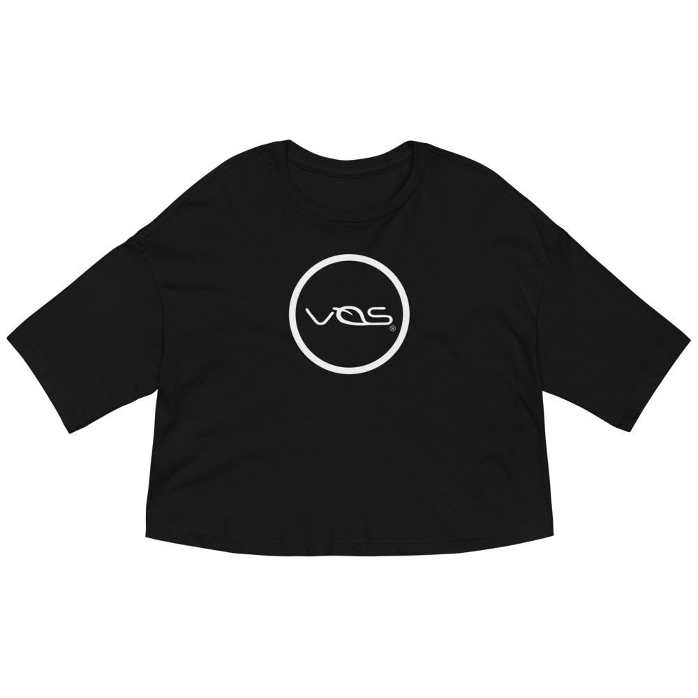VOS | Loose Drop Shoulder Crop Top | White Logo
