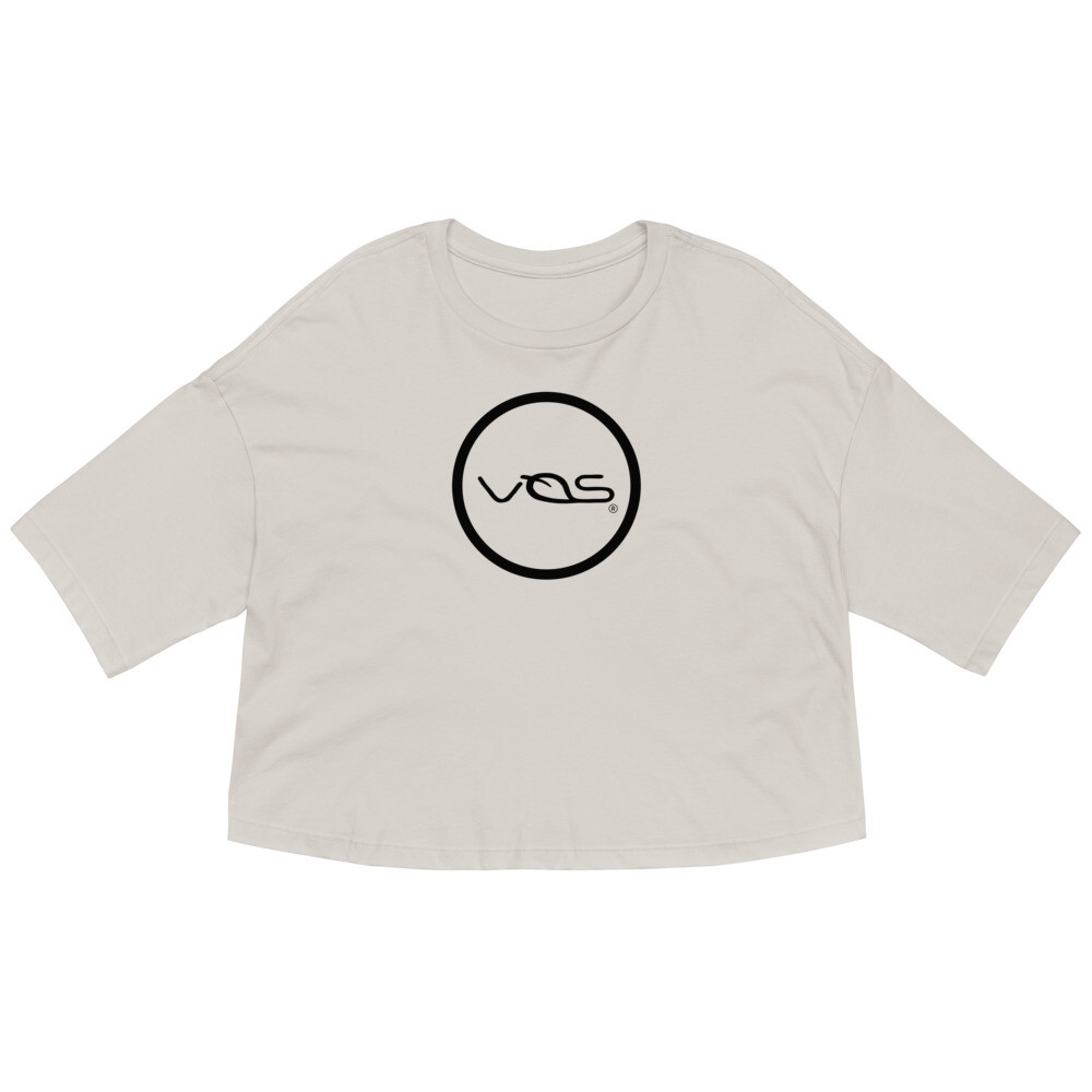 VOS | Loose Drop Shoulder Crop Top | Black Logo