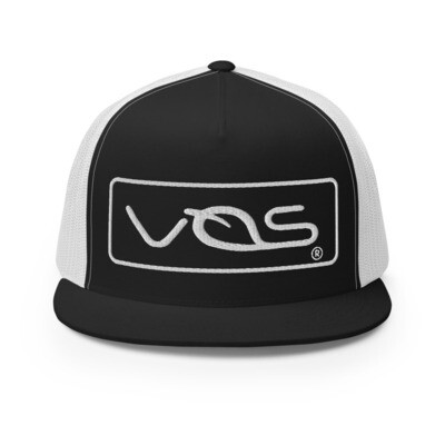 VOS | 5 Panel Trucker Cap | White | 3D Embroidery