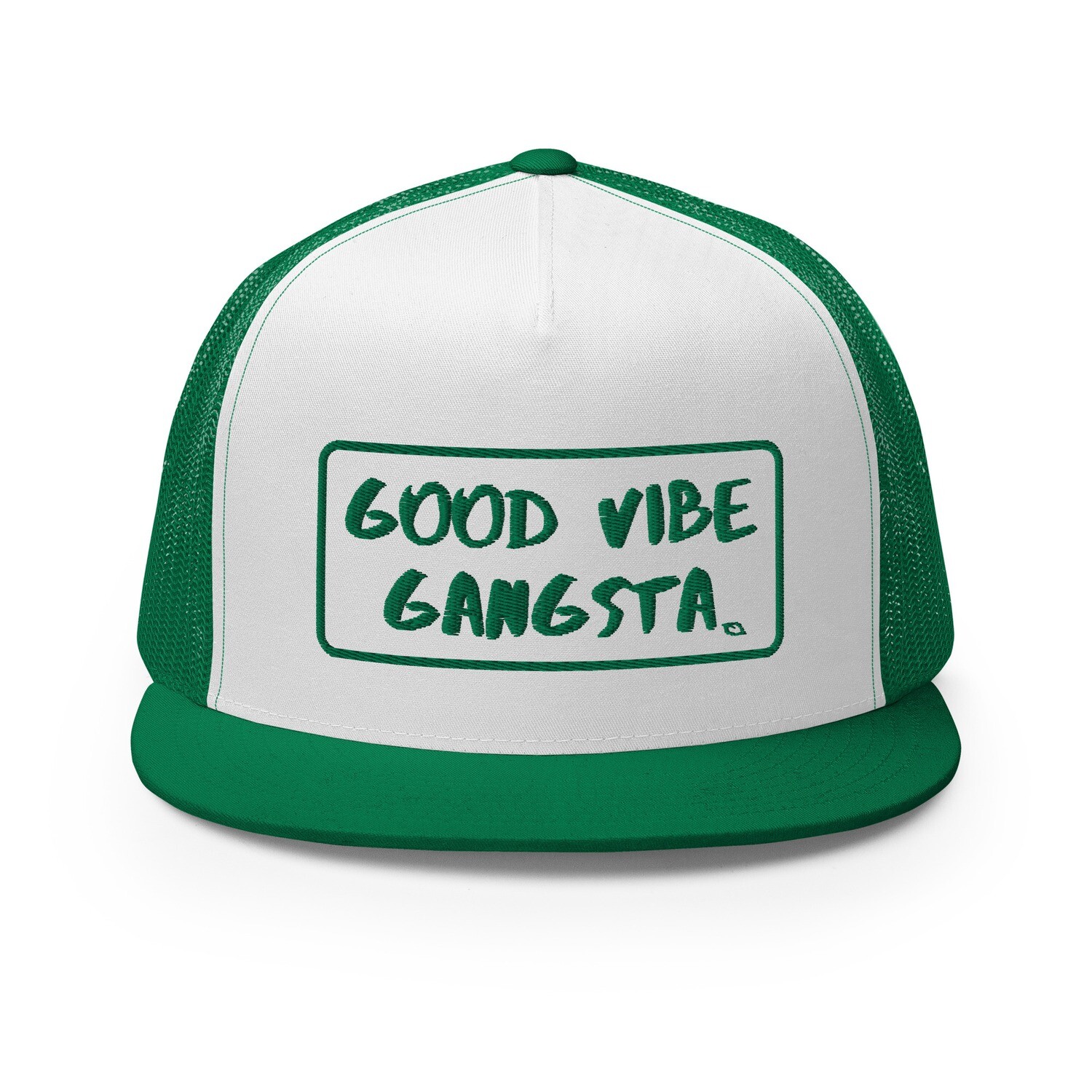 Good Vibe Gangsta | VOS | Green Script Outline | Trucker Hat
