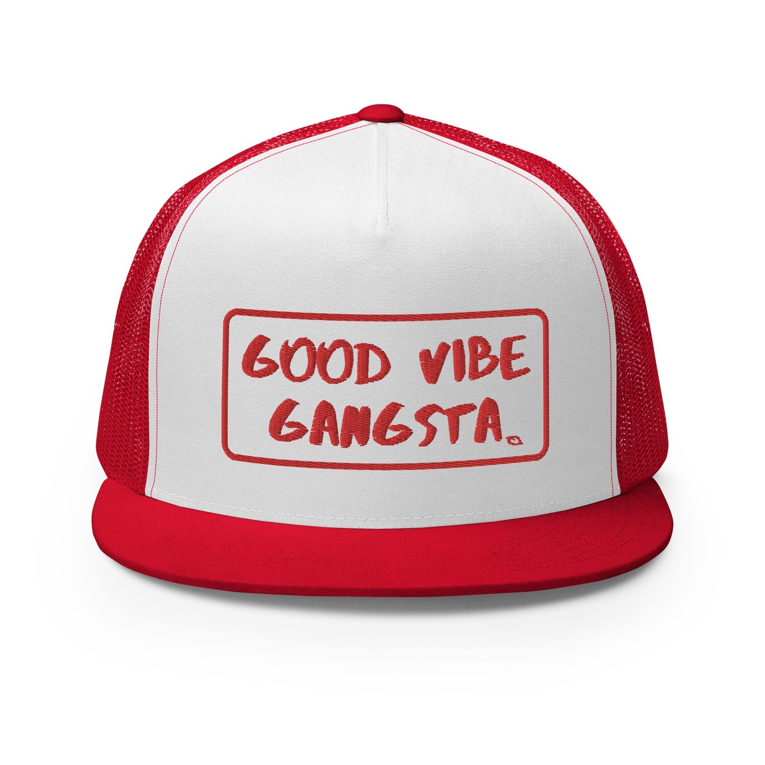 Good Vibe Gangsta | VOS | Red Script Outline | Trucker Hat