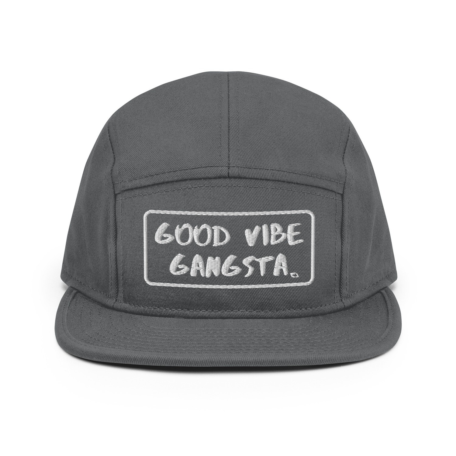 Good Vibe Gangsta | VOS | White Script Outline | 5 Panel Cap