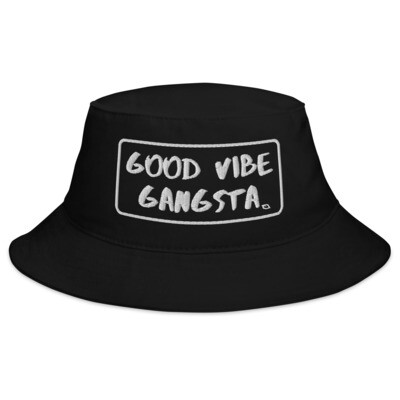 Good Vibe Gangsta | VOS | White Script Outline | Bucket Hat