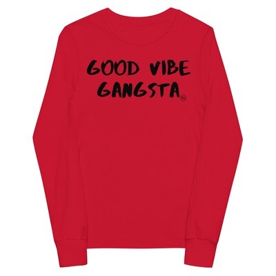 Good Vibe Gangsta | VOS | Black Script Youth Long Sleeve T-Shirt