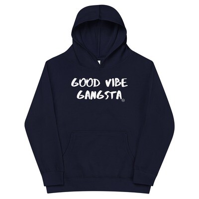 Good Vibe Gangsta | VOS | White Script Youth Fleece Hoodie