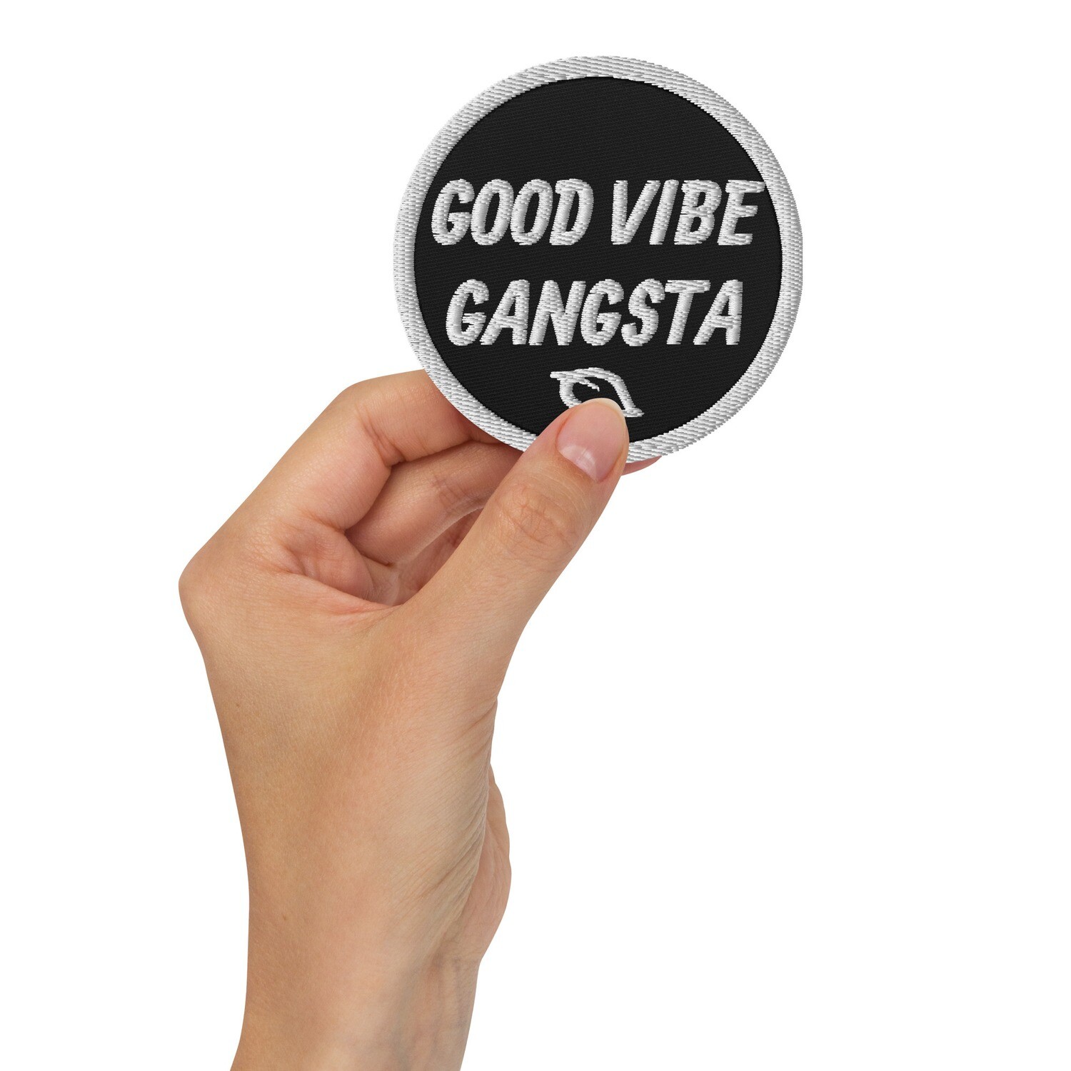 Good Vibe Gangsta | VOS | Embroidered Patch | White