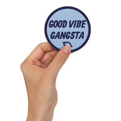 Good Vibe Gangsta | VOS | Embroidered Patch | Navy & Light Blue