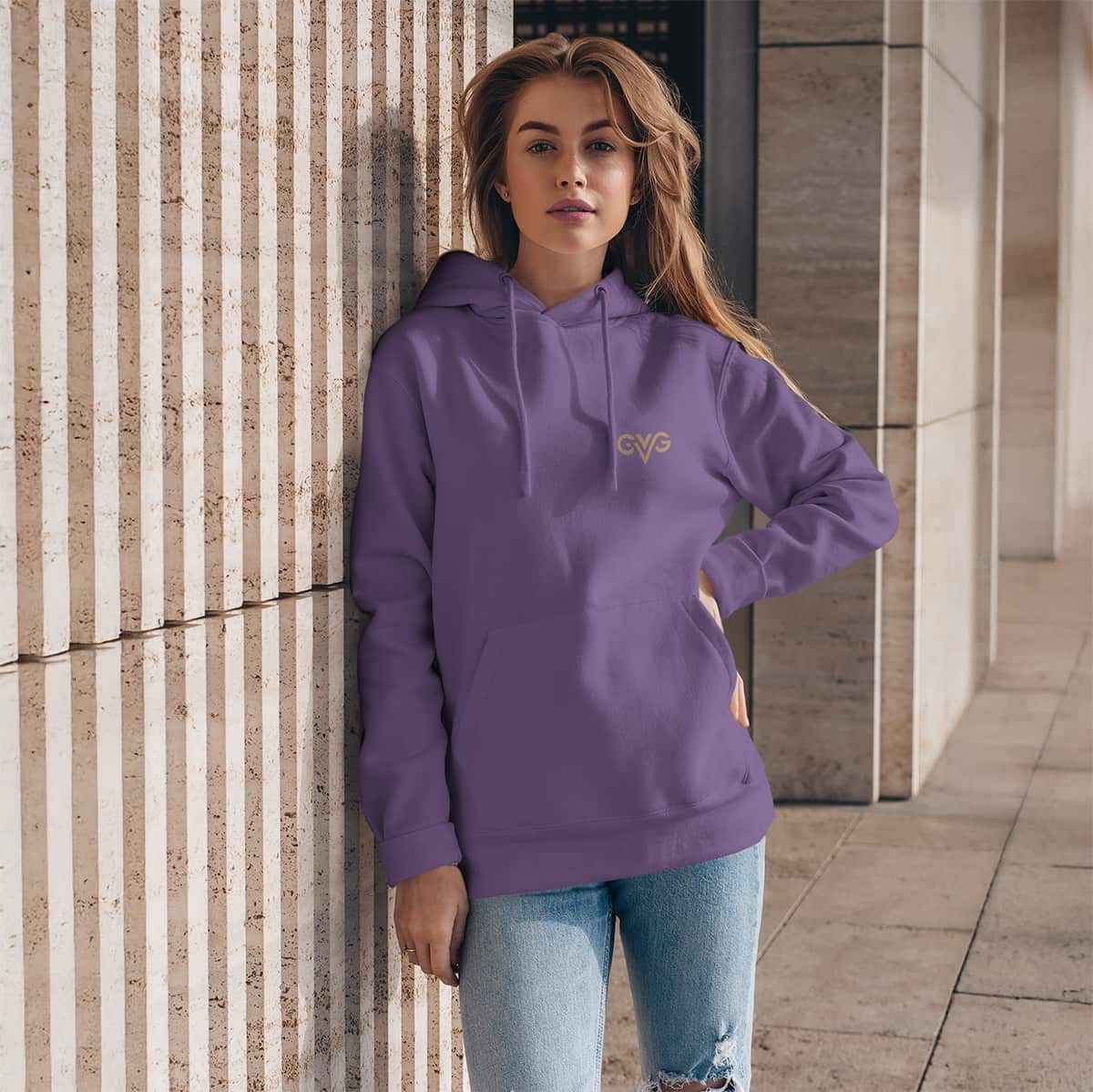 GVG Monogram | Purple Hoodie | Good Vibe Gangsta Gold Logo GVG Monogram | Purple Hoodie | Good Vibe Gangsta Gold Logo
