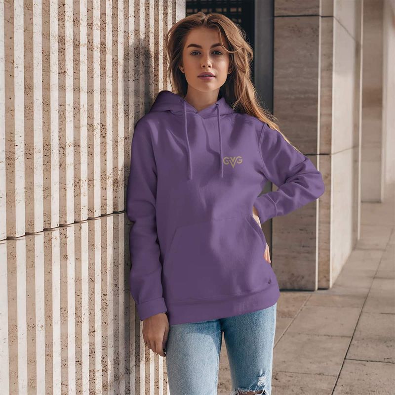 GVG Monogram | Purple Hoodie | Good Vibe Gangsta Gold Logo