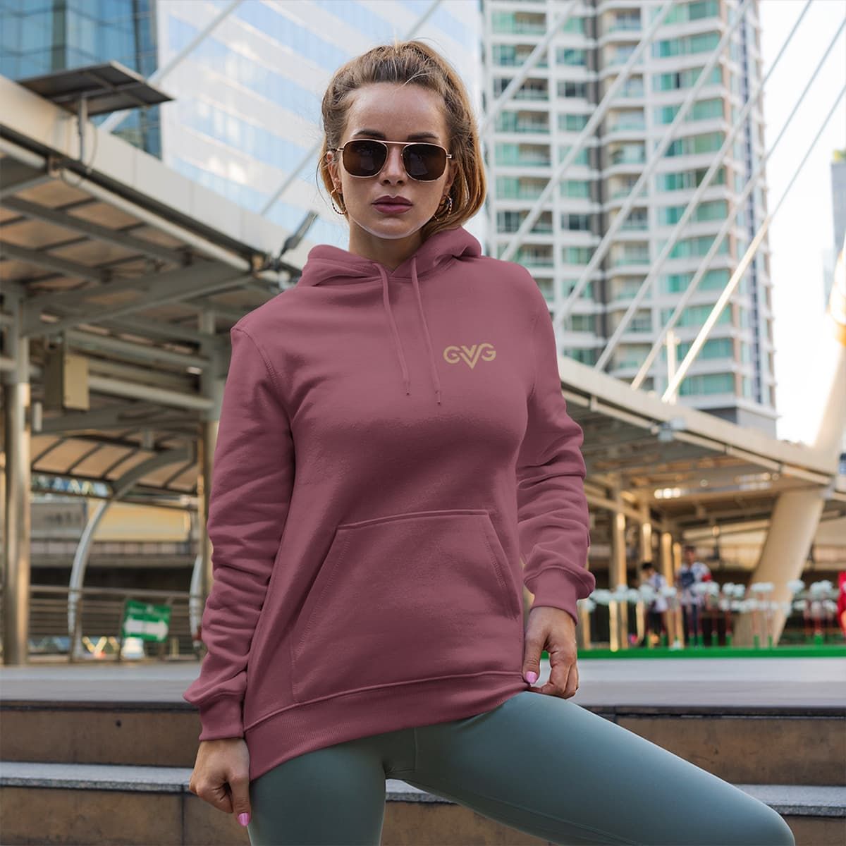 GVG Monogram | Maroon Hoodie | Good Vibe Gangsta Gold Logo GVG Monogram | Maroon Hoodie | Good Vibe Gangsta Gold Logo