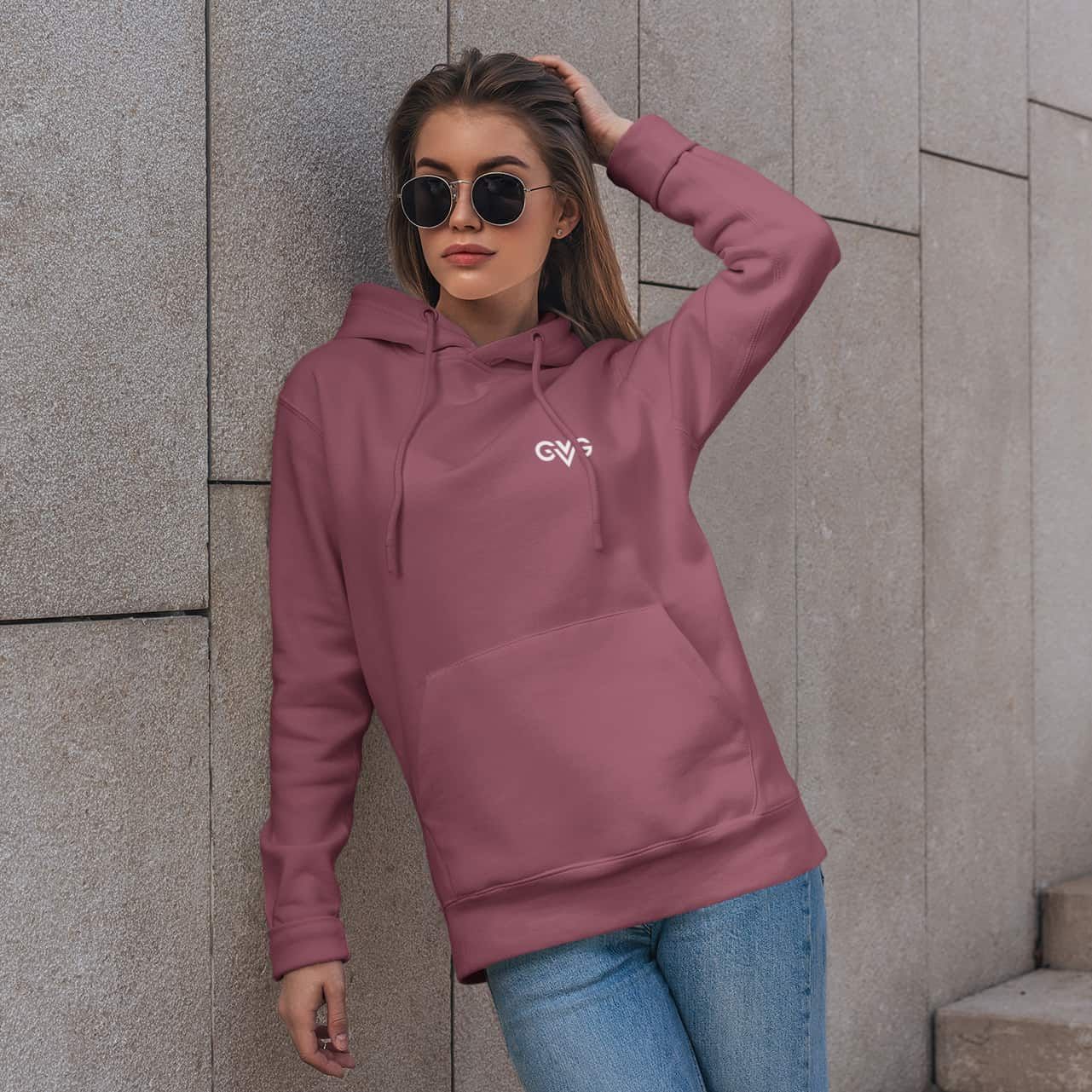 GVG Monogram | Maroon Hoodie | Good Vibe Gangsta White Logo GVG Monogram | Maroon Hoodie | Good Vibe Gangsta White Logo