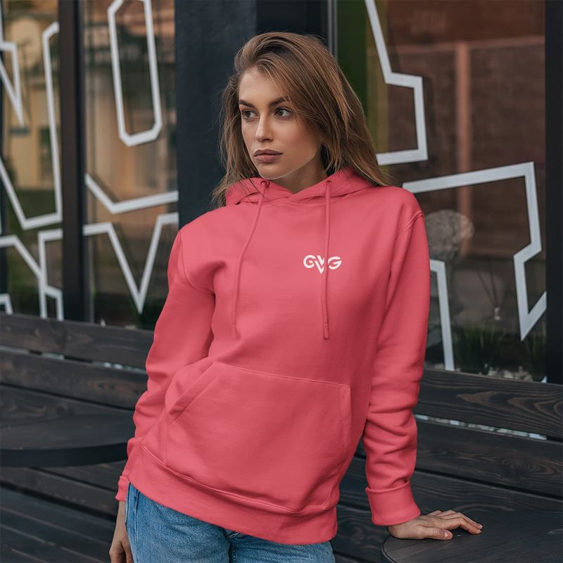 GVG Monogram | Red Hoodie | Good Vibe Gangsta White Logo