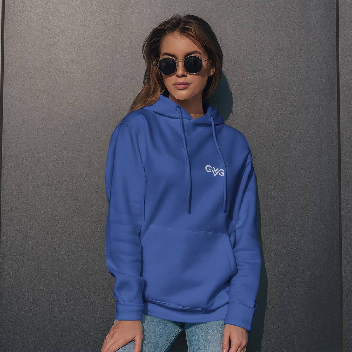 GVG Monogram | Royal Blue Hoodie | Good Vibe Gangsta White Logo GVG Monogram | Royal Blue Hoodie | Good Vibe Gangsta White Logo